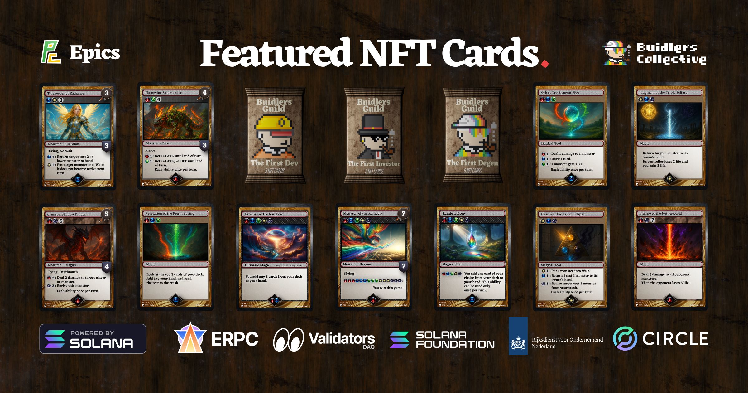 Epics DAO Releases Multicolor Featured Solana NFT Cards from the Alpha Series